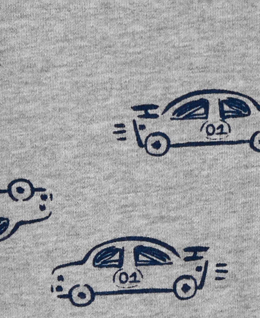 Macacão bebê carros bolso cinza