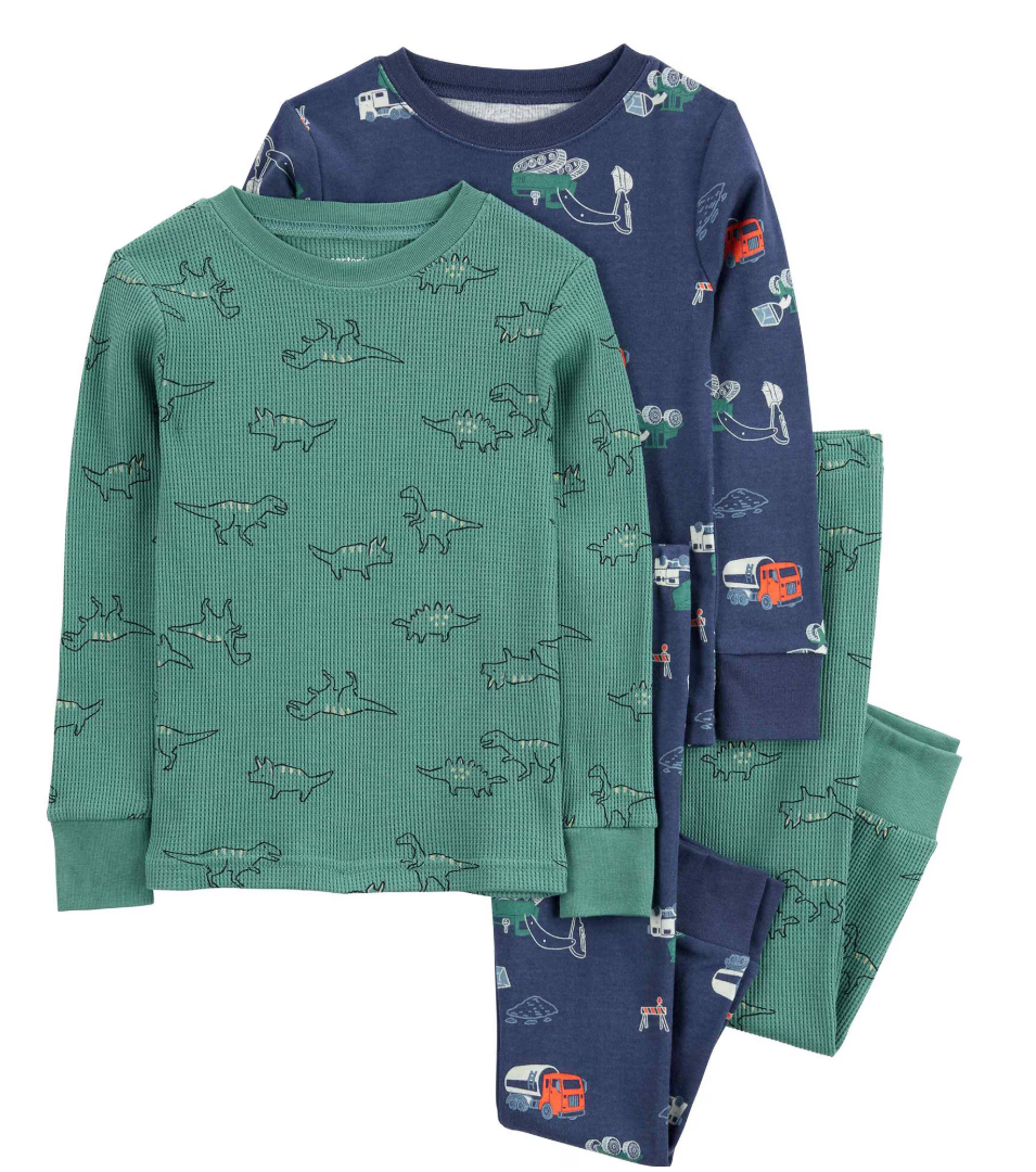 Pijama longo bebê 4 peças dinossauros multicor